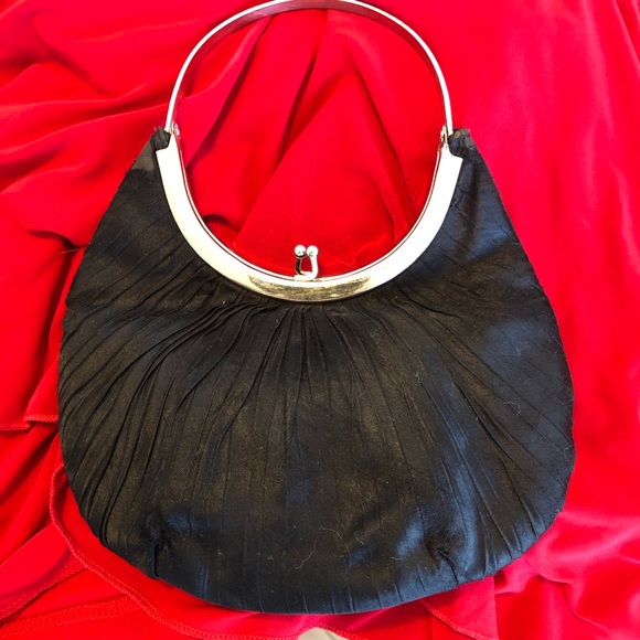 La Regale Handbags - La Regale Vintage black silk evening bag.